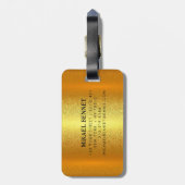 PRO Goud Geborsteld Metallic Bagagelabel (Achterkant verticaal)
