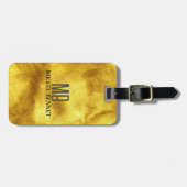 PRO Goud Geborsteld Metallic Bagagelabel (Voorkant horizontaal)
