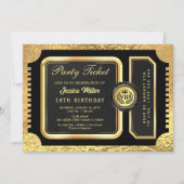 PRO Gouden Feest Ticket Uitnodiging (Voorkant)