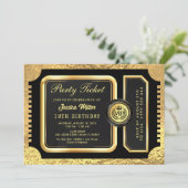 PRO Gouden Feest Ticket Uitnodiging (Staand voorkant)