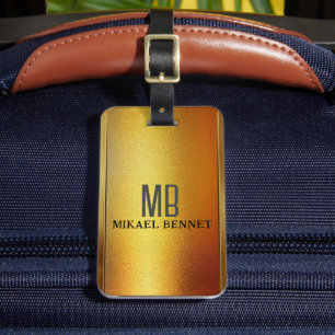 PRO Gouden Geborstelde Metalen Bagage Label