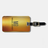 PRO Gouden Geborstelde Metalen Bagage Label (Voorkant horizontaal)