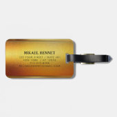PRO Gouden Geborstelde Metalen Bagage Label (Achterkant horizontaal)