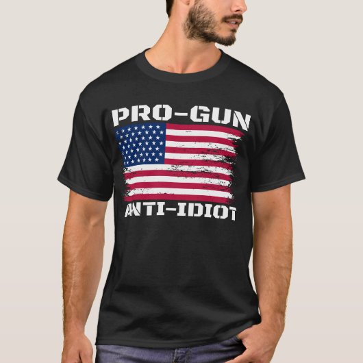 Pro-Gun Anti-Idiot T-shirt (Voorkant)