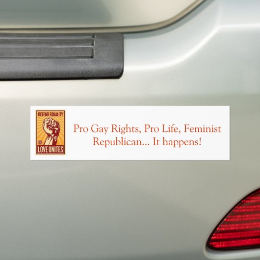 Pro homorechten Pro levensfeministische Republikei Bumpersticker (Op auto)