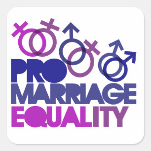 Pro huwelijk gelijkheid vierkante sticker