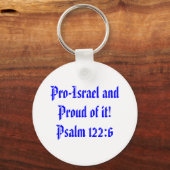 Pro-Israël en trots!Psalm 122:6 Sleutelhanger (Voorkant)
