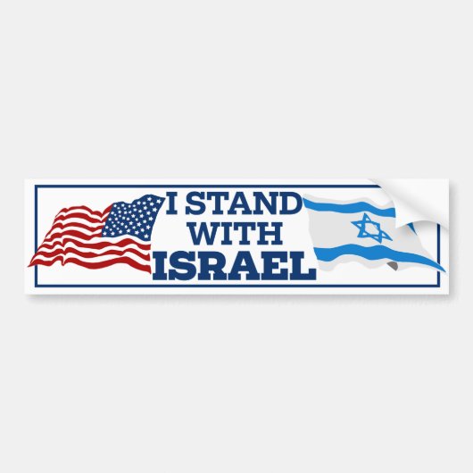 Pro-Israël Ik sta bij Israël Bumpersticker (Voorkant)