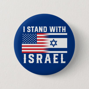 Pro-Israël Ik sta bij Israël Ronde Button 5,7 Cm