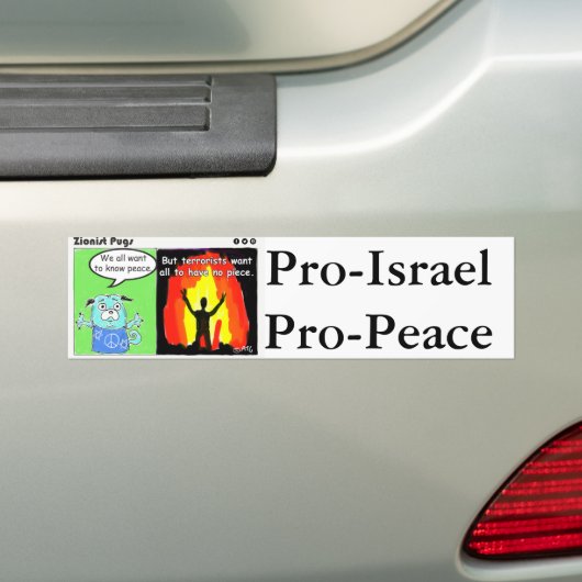 Pro-Israël, Pro-Peace Bumpersticker (Op auto)