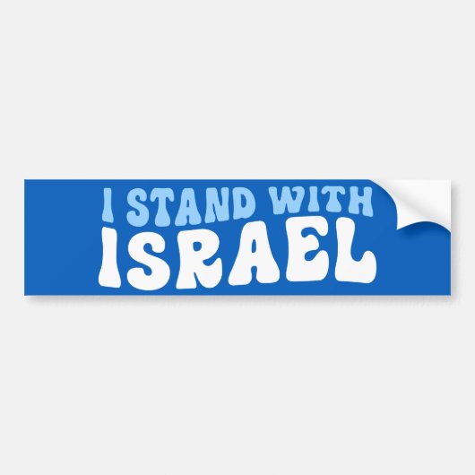 Pro-Israël Retro I staat achter Israël Bumpersticker (Voorkant)