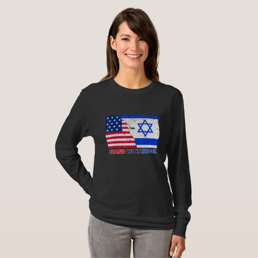 pro israël supporter ik sta achter israël patriott t-shirt (Voorkant volledig)