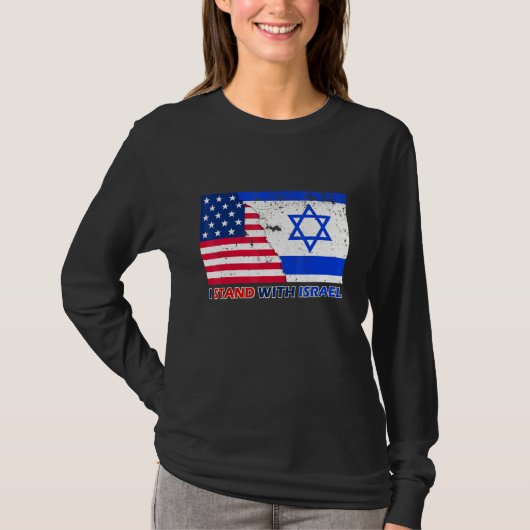 pro israël supporter ik sta achter israël patriott t-shirt (Voorkant)