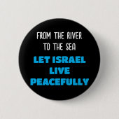 Pro Israël vredessteun Israël Ronde Button 5,7 Cm (Voorkant)