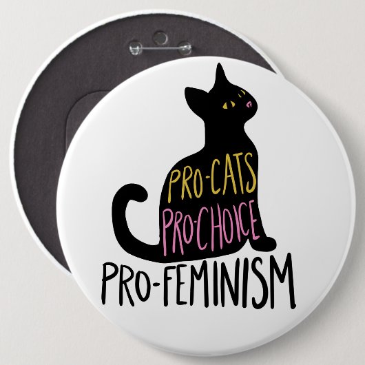 Pro-kat pro-keuze pro-feminisme ronde button 6,0 cm (Voorkant /achterkant)