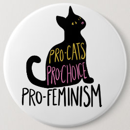 Pro-kat pro-keuze pro-feminisme ronde button 6,0 cm