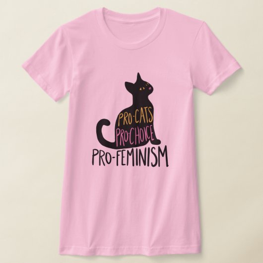 Pro-kat pro-keuze pro-feminisme t-shirt (Laagn)