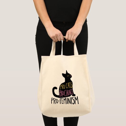 Pro-kat pro-keuze pro-feminisme tote bag (Voorkant (product))