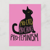 Pro-katten pro-keuze pro-feminisme zwarte kat briefkaart (Voorkant)