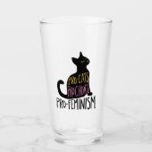 Pro-katten pro-keuze pro-feminisme zwarte kat glas (Voorkant)