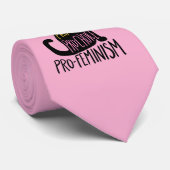 Pro-katten pro-keuze pro-feminisme zwarte kat stropdas (Opgerold)