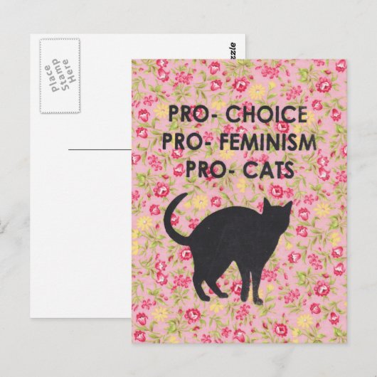 Pro-keus/Feminisme/Katten Briefkaart (Voorkant / Achterkant)
