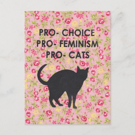 Pro-keus/Feminisme/Katten Briefkaart (Voorkant)