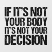 Pro-keuze Niet uw lichaam Niet uw beslissing Raamsticker (Vel)