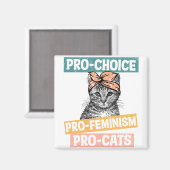 Pro-keuze, pro-feminisme, pro-katten magneet (Voorkant / Achterkant)