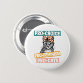 Pro-keuze, pro-feminisme, pro-katten ronde button 5,7 cm (Voorkant /achterkant)