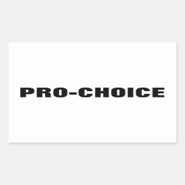 Pro-keuze wit en zwart-minimalistisch modern rechthoekige sticker
