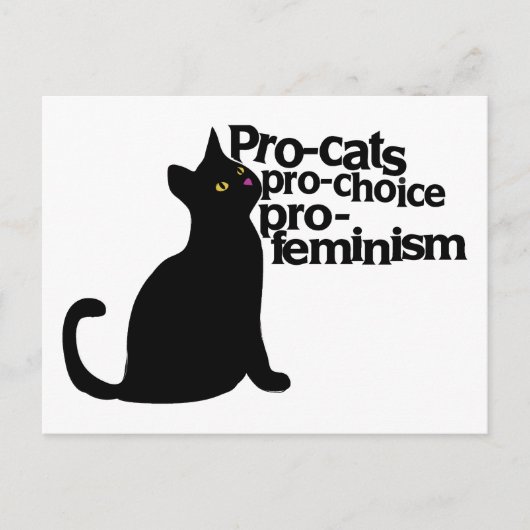 pro-keuzevrijheid pro-feminisme briefkaart (Voorkant)