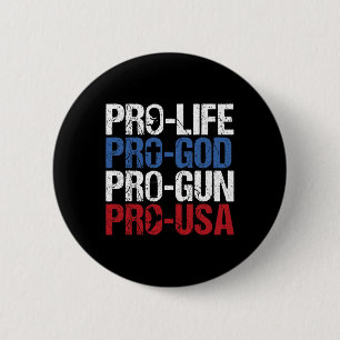 Pro Leven God Geweer Amerika Conservatief Republik Ronde Button 5,7 Cm