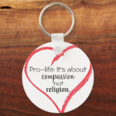 Pro-leven: Het gaat over compassie, niet over reli Sleutelhanger (Voorkant)