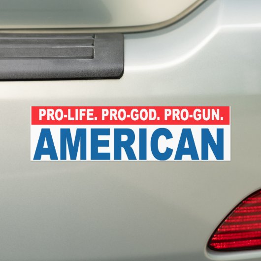 Pro-leven. Pro-God. Pro-Pistool American Conservat Bumpersticker (Op auto)