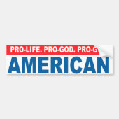 Pro-leven. Pro-God. Pro-Pistool American Conservat Bumpersticker (Voorkant)