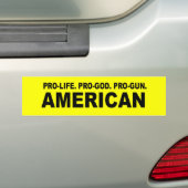 Pro-leven. Pro-God. Pro-Pistool Amerikaans Bumpersticker (Op auto)