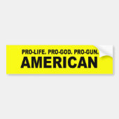 Pro-leven. Pro-God. Pro-Pistool Amerikaans Bumpersticker (Voorkant)
