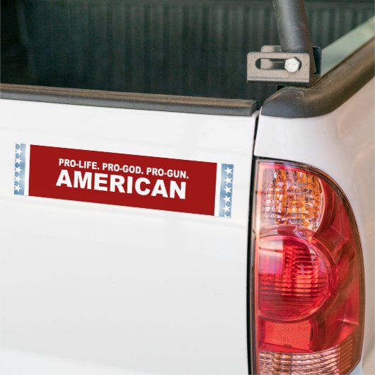 Pro-leven. Pro-God. Pro-Pistool Amerikaans Bumpersticker (Op Truck)