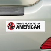 Pro-leven. Pro-God. Pro-Pistool Amerikaans Bumpersticker (Op auto)