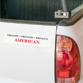 Pro-leven, Pro-God, Pro-Pistool Amerikaans Bumpersticker (Op Truck)
