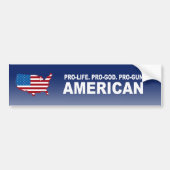 Pro-leven. Pro-God. Pro-Pistool Amerikaans Bumpersticker (Voorkant)