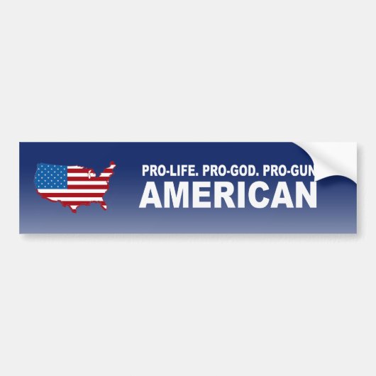 Pro-leven. Pro-God. Pro-Pistool Amerikaans Bumpersticker (Voorkant)