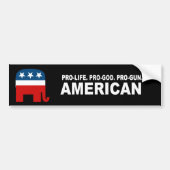 Pro-leven. Pro-God. Pro-Pistool Amerikaans Bumpersticker (Voorkant)