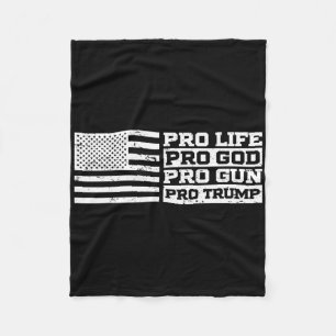 Pro Leven Pro God Pro Wapen Pro Trump Fleece Deken
