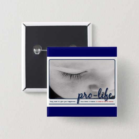 pro-leven vierkante button 5,1 cm (Voorkant /achterkant)