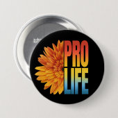 PRO LEVENS ZONNEBLOEM RONDE BUTTON 7,6 CM (Voorkant /achterkant)