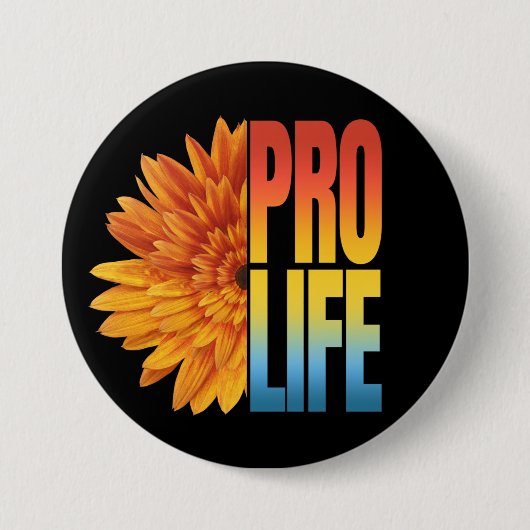 PRO LEVENS ZONNEBLOEM RONDE BUTTON 7,6 CM (Voorkant)
