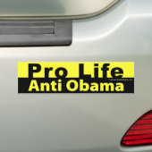 Pro Life Anti Obama Bumpersticker (Op auto)