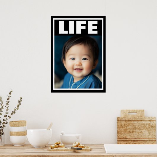 Pro-Life Baby Mooie Aziatische Baby Boy Glimlachen Poster (Keuken)